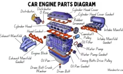 30 Basic Parts Of A Car Engine With Diagram