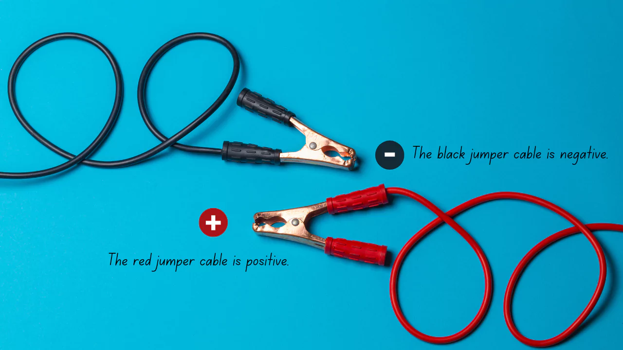 Jumper cables positive and negative